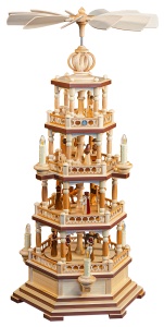 Pyramid Christmas story, 4-tier, natural