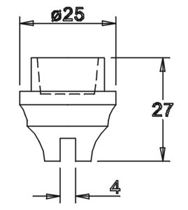 Tülle 27,0xø25,0 4mm geschlitzt für 14er Einsatz