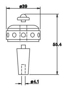 Flügelradnabe 55,4xø39,0 11x gebohrt Spindelbohrung ø4,1