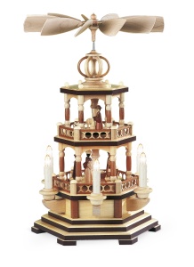 Pyramid Christmas story, 2-tier, natural,