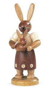 Easter bunny, female, with little child