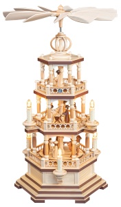 Pyramid Christmas story, 3-tier, natural