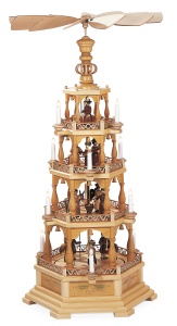 Pyramid Christmas story, 4-tier, natural